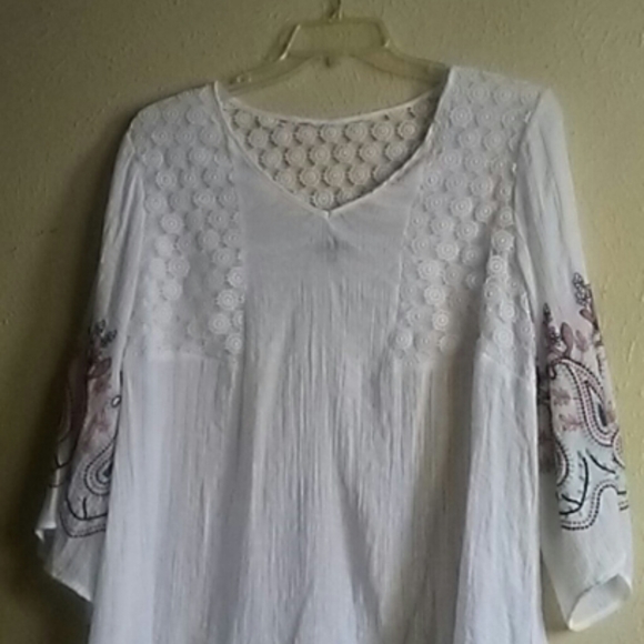 Hannah Tops - Hannah White Bell-sleeves Blouse